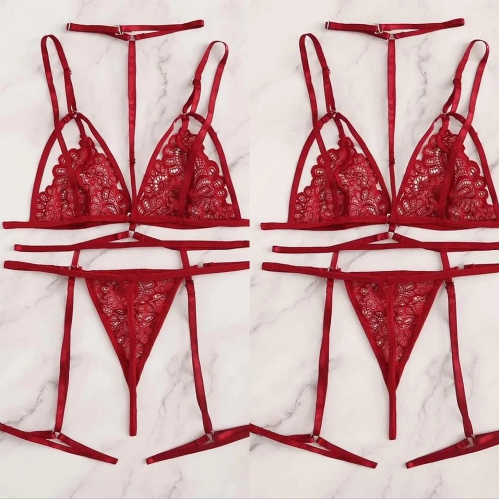 Lace Bralette & Garter Lingerie Set